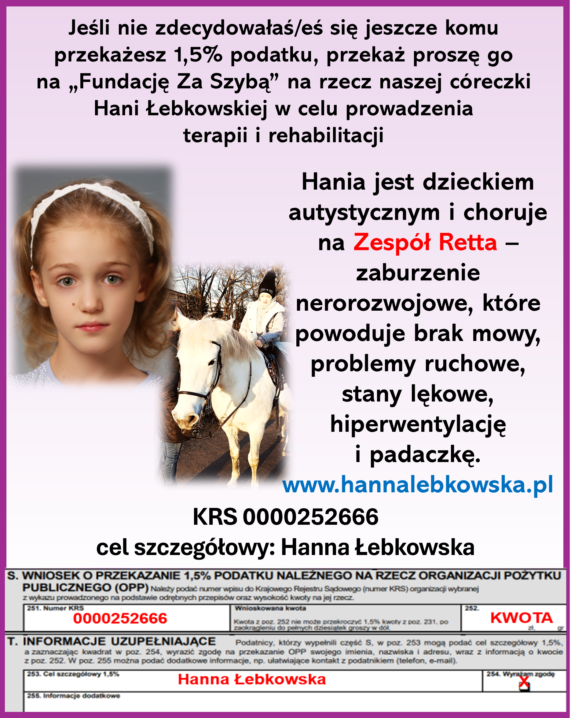 Informacje o Fundacji Za Szybą - KRS, konto bankowe